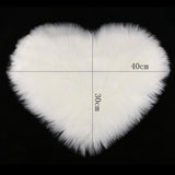 Max Love Shape Shaggy Soft Sheepskin Area Rug Faux Fur Rug 5cm Pile White - Aladdin Shoppers