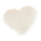 Max Love Shape Shaggy Soft Sheepskin Area Rug Faux Fur Rug 5cm Pile White - Aladdin Shoppers