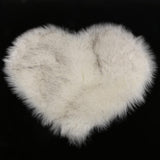 Max Love Shape Shaggy Soft Sheepskin Area Rug Faux Fur Rug 5cm Pile White Grey - Aladdin Shoppers