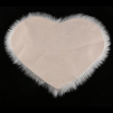 Max Love Shape Shaggy Soft Sheepskin Area Rug Faux Fur Rug 5cm Pile White Grey - Aladdin Shoppers