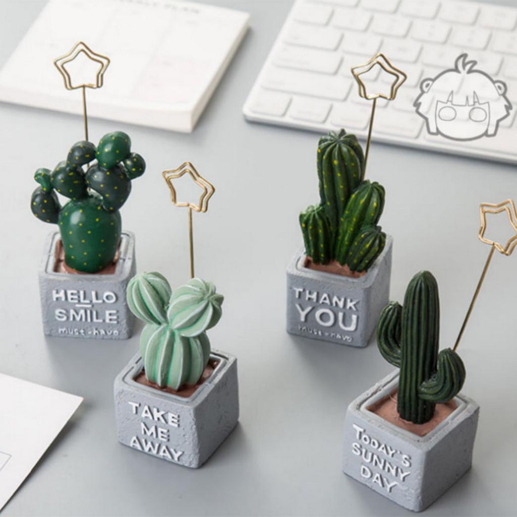 Max Lovely Cactus Card Holder Clip for Home/Office/Bar Table Decor Style04 - Aladdin Shoppers