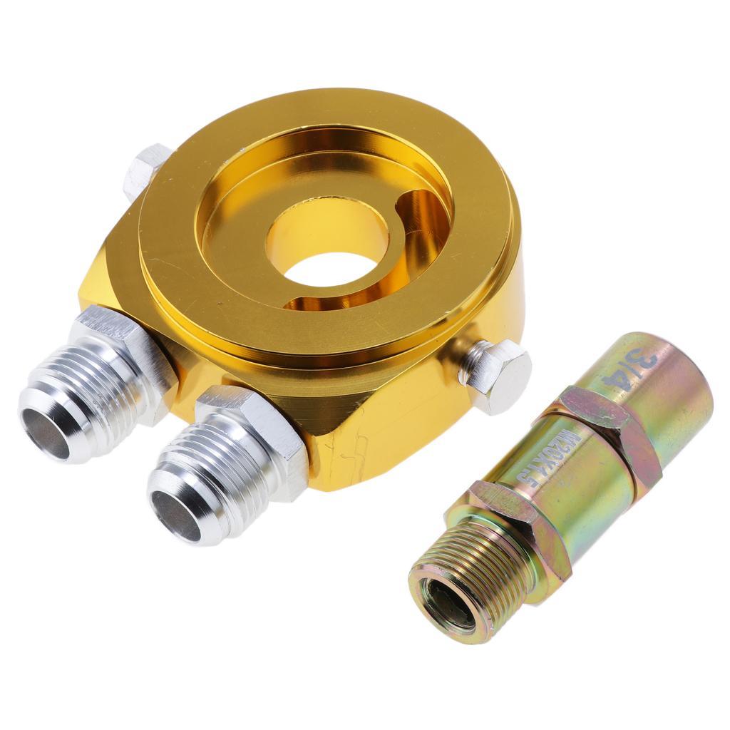 Max M20x1.5 Oil Gauge Filter Cooler Sandwich Plate Thermostat Adapter Golden - Aladdin Shoppers