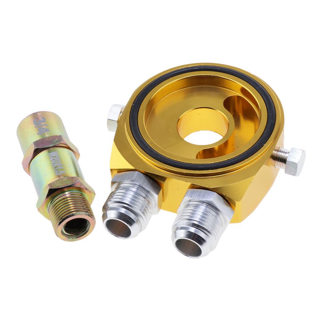 Max M20x1.5 Oil Gauge Filter Cooler Sandwich Plate Thermostat Adapter Golden - Aladdin Shoppers