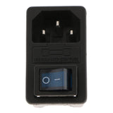 Max Male Power Socket 10-15A 250V Inlet Module Plug 3-in-1 card Fuse Switch Blue - Aladdin Shoppers