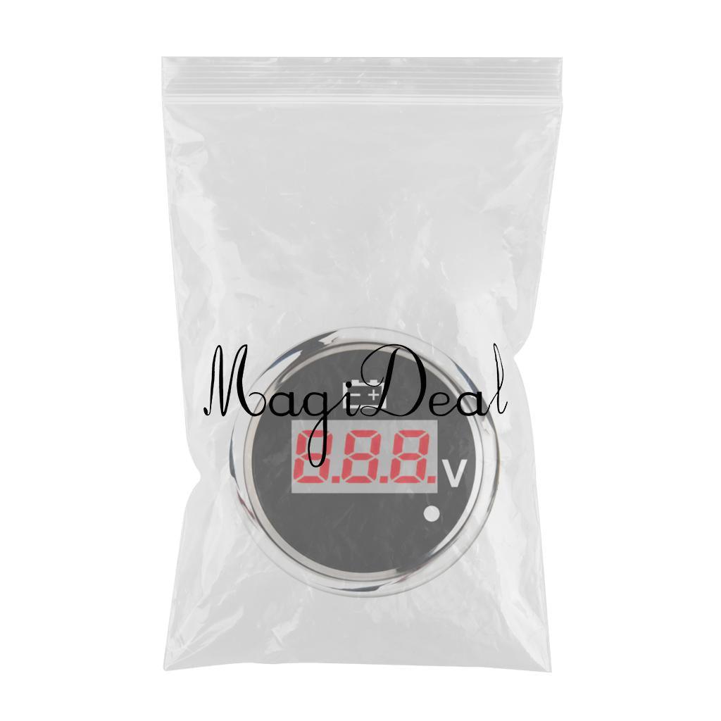 Max Marine Boat Digital Display Voltmeter Voltage Meter 8-32V 52mm 2" Black - Aladdin Shoppers