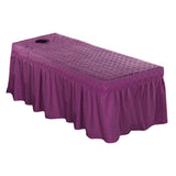 Max Massage Cosmetic Table Valance Sheet Cover with Hole 73x28inch Purple - Aladdin Shoppers