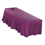 Max Massage Cosmetic Table Valance Sheet Cover with Hole 73x28inch Purple - Aladdin Shoppers