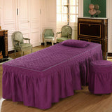 Max Massage Cosmetic Table Valance Sheet Cover with Hole 73x28inch Purple - Aladdin Shoppers