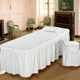 Max Massage Cosmetic Table Valance Sheet Cover with Hole 73x28inch White - Aladdin Shoppers