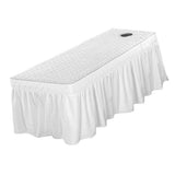 Max Massage Cosmetic Table Valance Sheet Cover with Hole 73x28inch White - Aladdin Shoppers