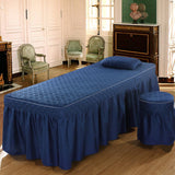 Max Massage Cosmetic Table Valance Sheet Cover with Hole 75x28inch Blue - Aladdin Shoppers