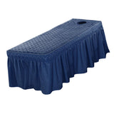 Max Massage Cosmetic Table Valance Sheet Cover with Hole 75x28inch Blue - Aladdin Shoppers