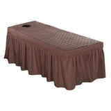 Max Massage Cosmetic Table Valance Sheet Cover with Hole 75x28inch Coffee - Aladdin Shoppers