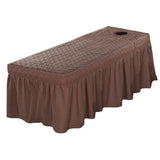Max Massage Cosmetic Table Valance Sheet Cover with Hole 75x28inch Coffee - Aladdin Shoppers