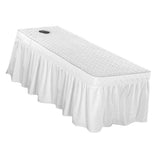 Max Massage Cosmetic Table Valance Sheet Cover with Hole 75x28inch White - Aladdin Shoppers
