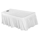 Max Massage Cosmetic Table Valance Sheet Cover with Hole 75x28inch White - Aladdin Shoppers
