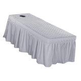 Max Massage Cosmetic Table Valance Sheet Cover with Hole 75x31inch Gray - Aladdin Shoppers