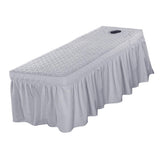 Max Massage Cosmetic Table Valance Sheet Cover with Hole 75x31inch Gray - Aladdin Shoppers