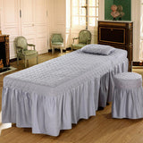 Max Massage Cosmetic Table Valance Sheet Cover with Hole 75x31inch Gray - Aladdin Shoppers