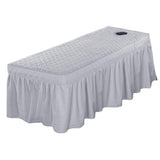 Max Massage Cosmetic Table Valance Sheet Cover with Hole 75x31inch Gray - Aladdin Shoppers