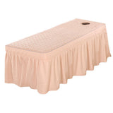 Max Massage Cosmetic Table Valance Sheet Cover with Hole 75x31inch Jade Pink - Aladdin Shoppers