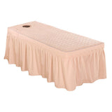 Max Massage Cosmetic Table Valance Sheet Cover with Hole 75x31inch Jade Pink - Aladdin Shoppers