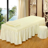 Max Massage Cosmetic Table Valance Sheet Cover with Hole Beige-185x70cm - Aladdin Shoppers