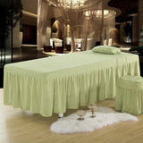 Max Massage Table Skirt Beauty Bed Cover Valance Sheet 2 Green_1 - Aladdin Shoppers