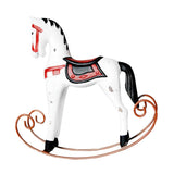 Max Mini Wooden Rocking Horse Kids Toys Desktop Ornament White - Aladdin Shoppers