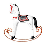 Max Mini Wooden Rocking Horse Kids Toys Desktop Ornament White - Aladdin Shoppers