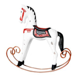 Max Mini Wooden Rocking Horse Kids Toys Desktop Ornament White - Aladdin Shoppers