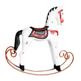 Max Mini Wooden Rocking Horse Kids Toys Desktop Ornament White - Aladdin Shoppers