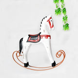 Max Mini Wooden Rocking Horse Kids Toys Desktop Ornament White - Aladdin Shoppers