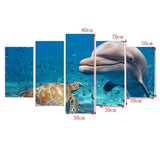 Max Modern 5 Panels Paintings on Canvas Wall Art Landscape Dolphin and Turtles - Aladdin Shoppers
