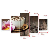 Max Modern 5 Panels Paintings on Canvas Wall Art Landscape Flower 2 - Aladdin Shoppers