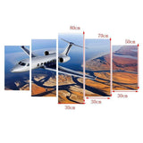 Max Modern 5 Panels Paintings on Canvas Wall Art Landscape Flying Plane - Aladdin Shoppers
