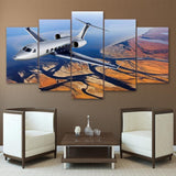 Max Modern 5 Panels Paintings on Canvas Wall Art Landscape Flying Plane - Aladdin Shoppers
