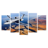 Max Modern 5 Panels Paintings on Canvas Wall Art Landscape Flying Plane - Aladdin Shoppers