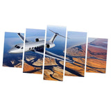 Max Modern 5 Panels Paintings on Canvas Wall Art Landscape Flying Plane - Aladdin Shoppers