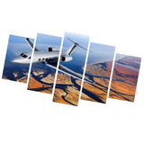 Max Modern 5 Panels Paintings on Canvas Wall Art Landscape Flying Plane - Aladdin Shoppers