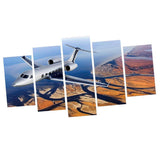 Max Modern 5 Panels Paintings on Canvas Wall Art Landscape Flying Plane - Aladdin Shoppers