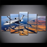 Max Modern 5 Panels Paintings on Canvas Wall Art Landscape Flying Plane - Aladdin Shoppers