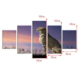 Max Modern 5 Panels Paintings on Canvas Wall Art Landscape Leopoard - Aladdin Shoppers