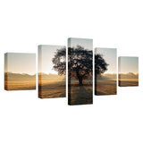 Max Modern 5 Panels Paintings on Canvas Wall Art Landscape Sunrise - Aladdin Shoppers