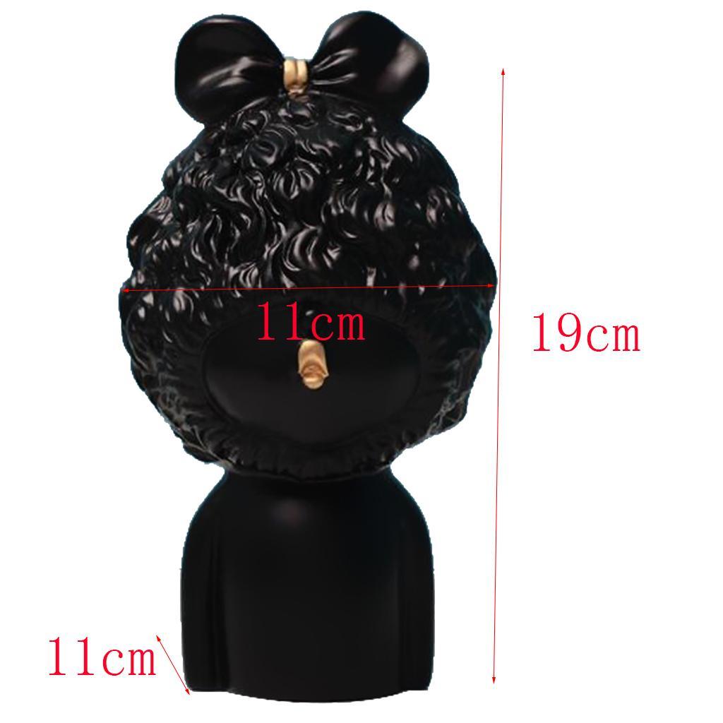 Max Modern Art Resin Curly Girl Sculpture Decorative Ornament Black - Aladdin Shoppers