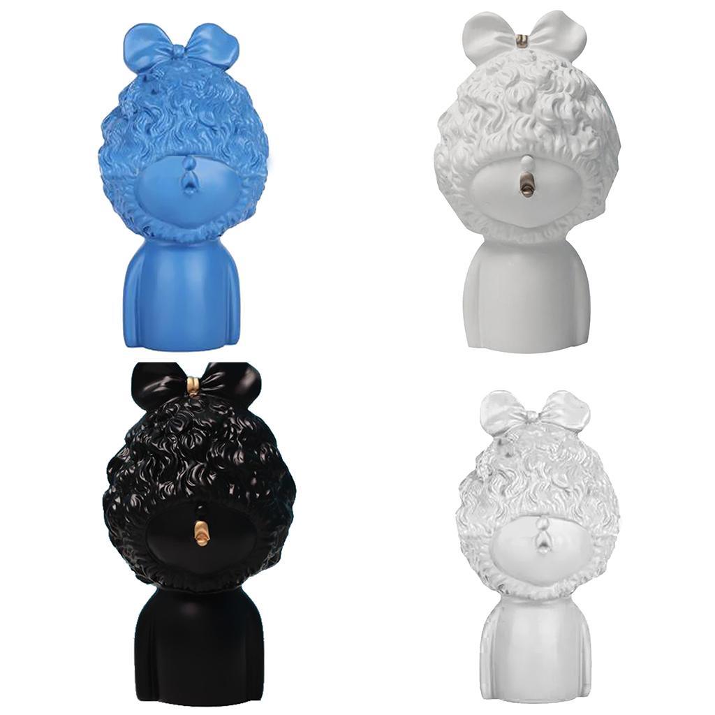 Max Modern Art Resin Curly Girl Sculpture Decorative Ornament Black - Aladdin Shoppers