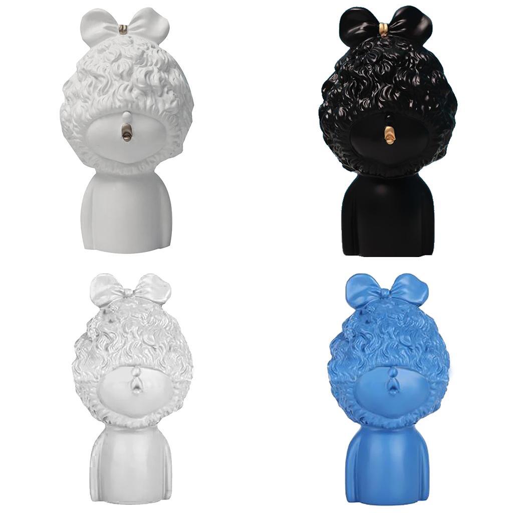 Max Modern Art Resin Curly Girl Sculpture Decorative Ornament Black - Aladdin Shoppers