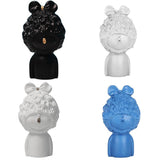 Max Modern Art Resin Curly Girl Sculpture Decorative Ornament Black - Aladdin Shoppers
