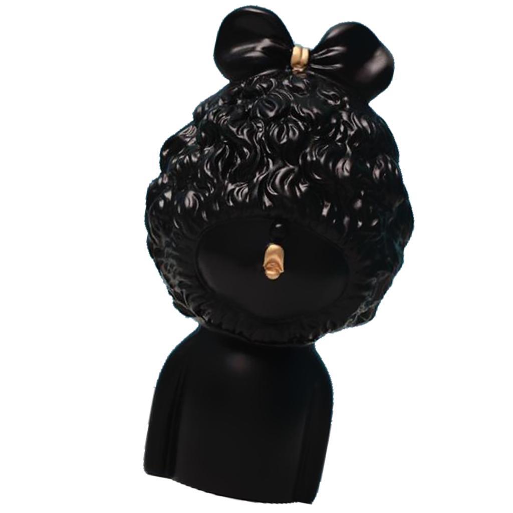 Max Modern Art Resin Curly Girl Sculpture Decorative Ornament Black - Aladdin Shoppers