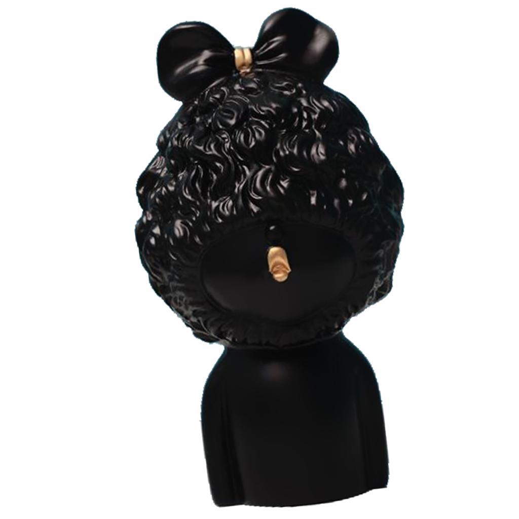Max Modern Art Resin Curly Girl Sculpture Decorative Ornament Black - Aladdin Shoppers